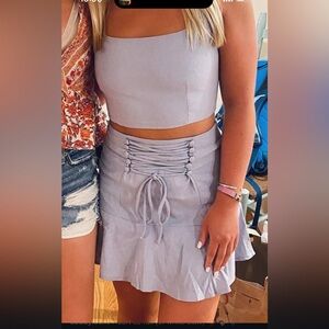 Princess Polly light blue skirt set size 4